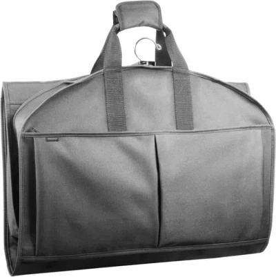 Wallybags 48" Deluxe Tri-fold Travel Garment Bag With Three Pockets In Gray