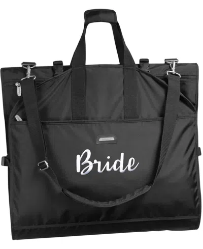 Wallybags 66" Premium Tri-fold Carry On Destination Wedding Gown Travel Bag With Pockets And Bride Embroidery
