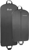 Wallybags Bride & Groom 2-piece Deluxe Travel Garment Bag Set In Black