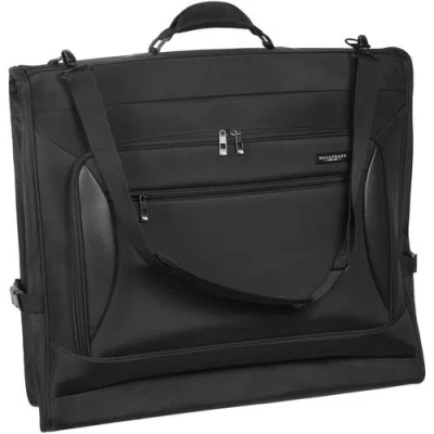 Wallybags Solutions Premium Garment Bag With Shoulder Strap And Multiple Pockets In Black