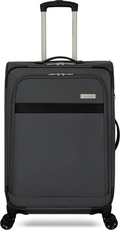 Wallybags Stratford Softside 25" Medium Checked Spinner Luggage In Gray