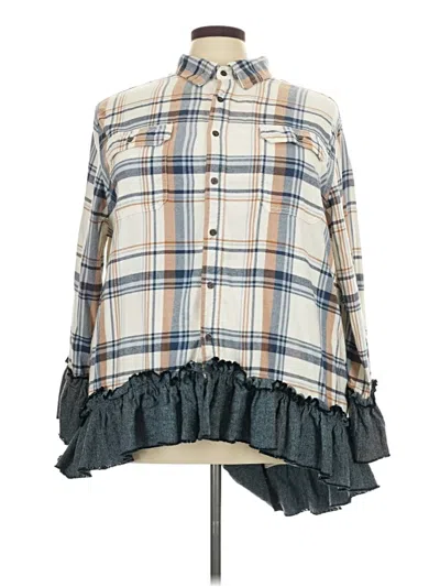 Pre-owned Walmart 3/4 Sleeve Blouse In Blue