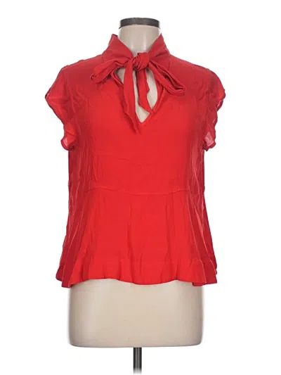 Pre-owned Walmart Short Sleeve Blouse In Red