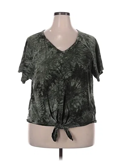 Pre-owned Walmart Short Sleeve Top Green V Neck Tops