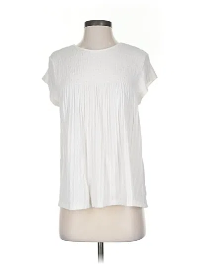 Pre-owned Walmart Short Sleeve Top Ivory Crew Neck Tops In White