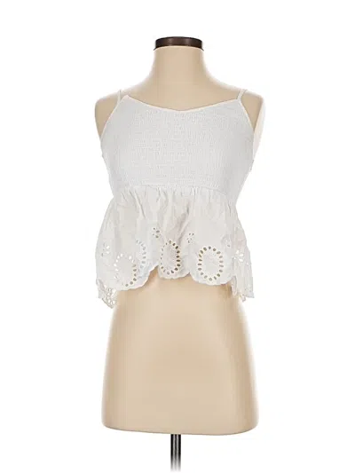 Pre-owned Walmart Sleeveless Top White Halter Neckline Tops