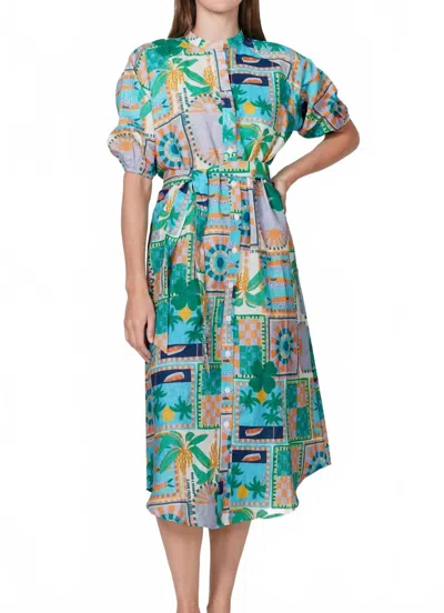 Walnut Berlin Shirt Dress In Copacabana In Multi