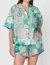Walnut Tropez Oversized Button Down Shirt In Copacabana In Multi