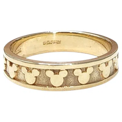 Pre-owned Walt Disney Disney 10k Yellow Gold Mickey Mouse Band Size 5.75 #25625