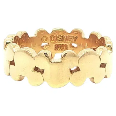 Pre-owned Walt Disney Disney 14k Yellow Gold Polished Mickey Mouse Eternity Band Ring Size 6.5