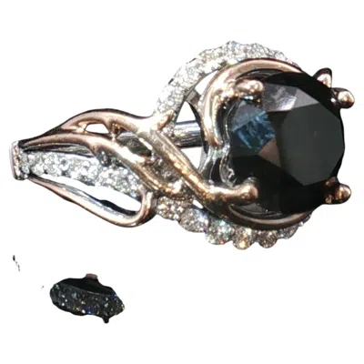Pre-owned Walt Disney Disney Enchanted Maleficent 14k Gold 2ct Black & White Diamond Ring Sz 4.25