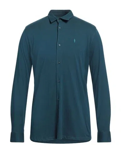 Waltbay® Waltbay Man Shirt Deep Teal Size Xxl Organic Cotton In Green