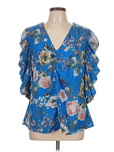 Pre-owned Walter Baker 3/4 Sleeve Blouse In Blue