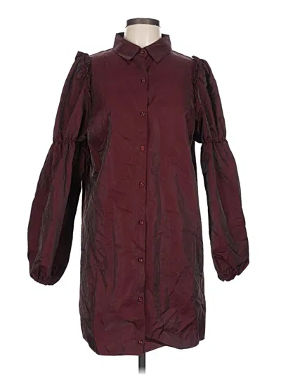 Walter Baker 3/4 Sleeve Button Down Shirt In Burgundy