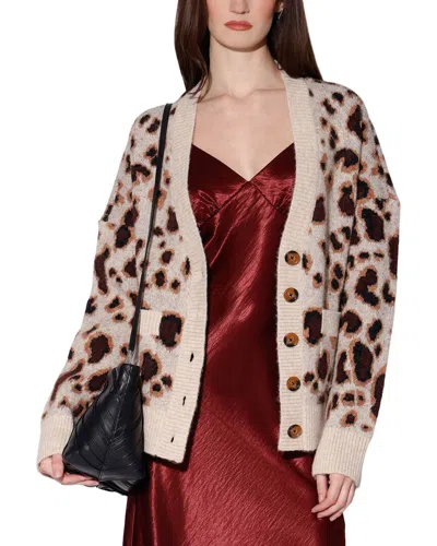 Walter Baker Abigail Wool-blend Cardigan In Animal Print