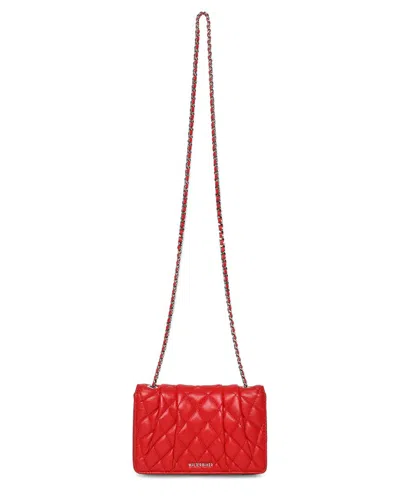 Walter Baker Addison Flap Leather Shoulder Bag In Red