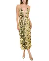 Walter Baker Women's Adriana Sequin Feather Gown In Metallic
