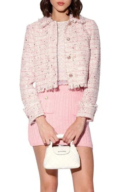 Walter Baker Alana Tweed Crop Jacket In Blossom Tweed
