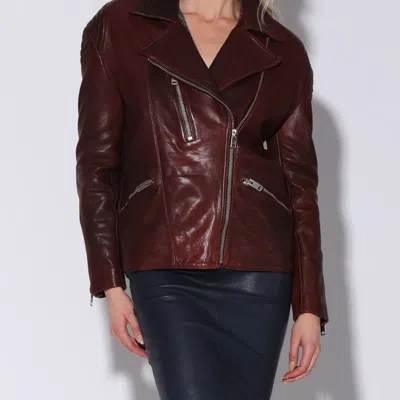 Walter Baker Allison Leather Jacket In Plum