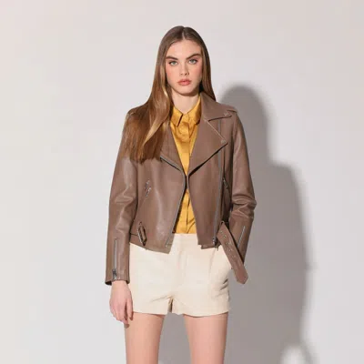 Walter Baker Allison Boxy Fit Leather Jacket In Green