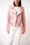 Walter Baker Liz Leather Jacket In Pink