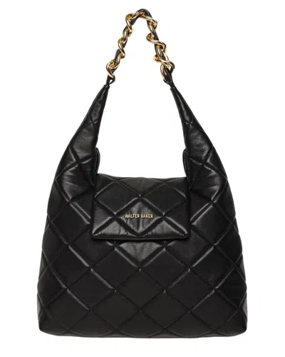 Walter Baker Anastasia Quilted Leather Satchel In Black