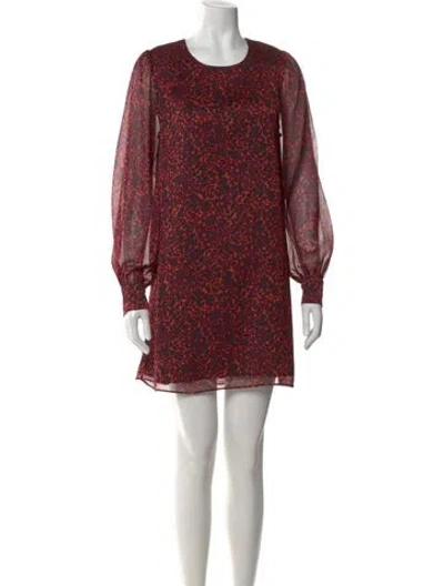 Pre-owned Walter Baker Animal Print Mini Dress In Burgundy