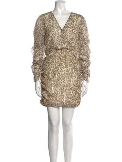 Pre-owned Walter Baker Animal Print Mini Dress In Metallic/neutrals