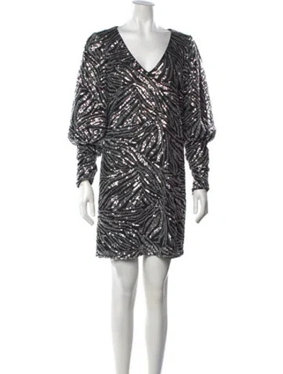 Pre-owned Walter Baker Animal Print Mini Dress In Silver