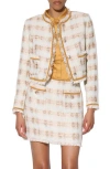 Walter Baker Annabell Crop Tweed Jacket In Enchanted Tweed