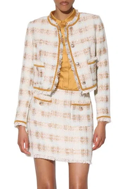 Walter Baker Annabell Crop Tweed Jacket In Enchanted Tweed