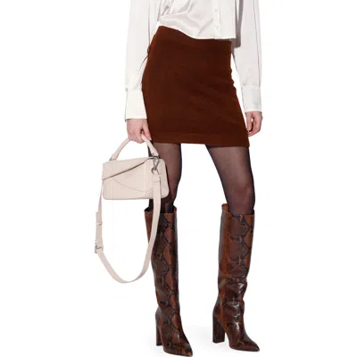 Walter Baker Arabella Sweater Miniskirt In Brown