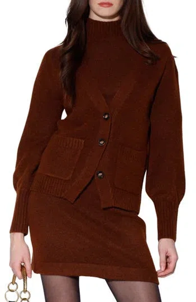 Walter Baker Aretha V-neck Cardigan In Brown