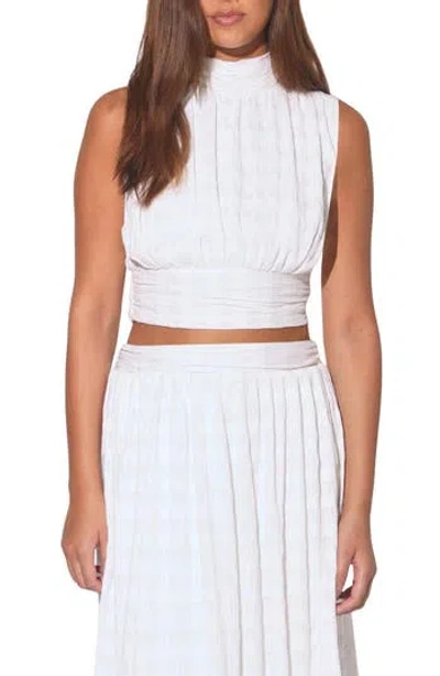 Walter Baker Asha Pleated Crop Top In White