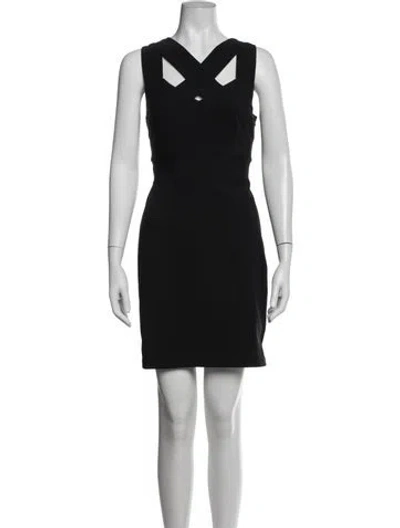 Pre-owned Walter Baker Asymmetrical Mini Dress In Black