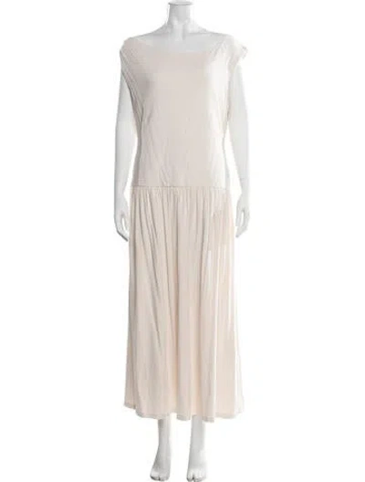 Pre-owned Walter Baker Bateau Neckline Long Dress In Neutrals