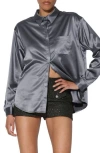 Walter Baker Bella Patch Pocket Shirt In Gunmetal