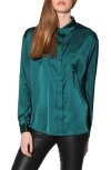 Walter Baker Women's Bella Satin Shirt In Hunter