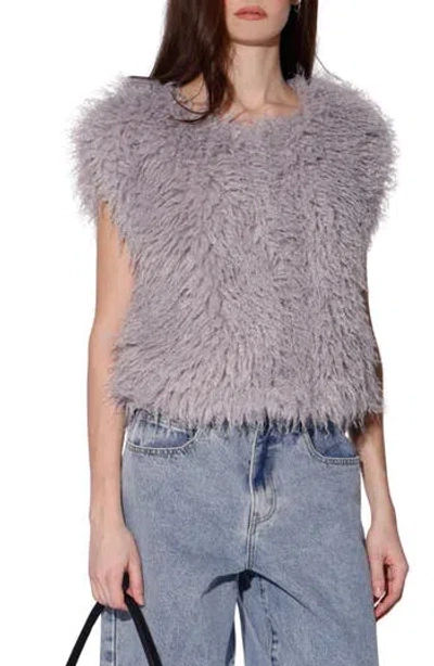 Walter Baker Bellamy Faux Fur Vest In Gray