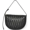 Walter Baker Blake Woven Leather Shoulder Bag In Black