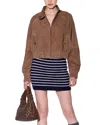 Walter Baker Bowie Suede Bomber Jacket In Brown