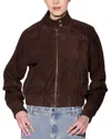 Walter Baker Bowie Suede Bomber Jacket In Brown