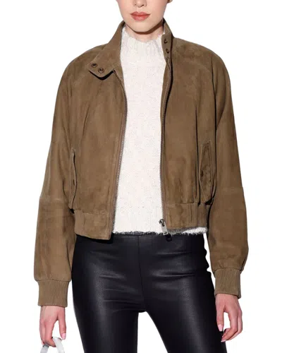 Walter Baker Bowie Suede Bomber Jacket In Brown