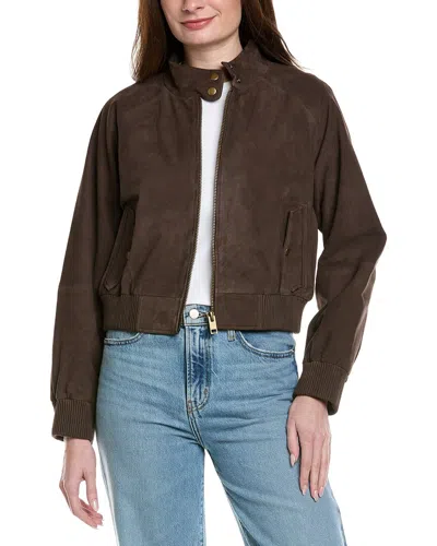 Walter Baker Bowie Suede Jacket In Brown