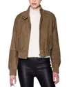 Walter Baker Bowie Suede Bomber Jacket In Green