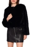 Walter Baker Brielle Faux Fur Jacket In Black