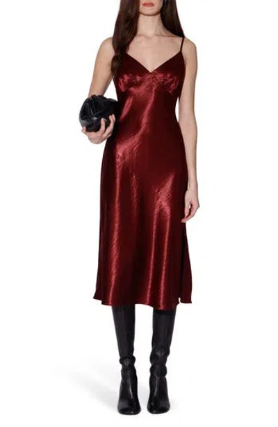 Walter Baker Bristol Bias Cut Satin Slipdress In Burgundy