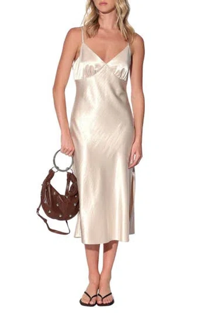 Walter Baker Bristol Bias Cut Satin Slipdress In Neutral