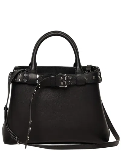 Walter Baker Brooks Studded Leather Satchel In Black