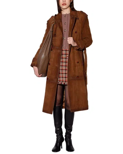 WALTER BAKER WALTER BAKER BROWN JEROME LEATHER TRENCH COAT